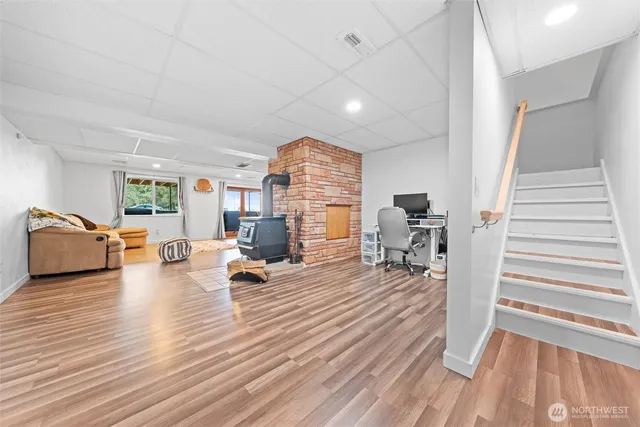 a living room with furniture