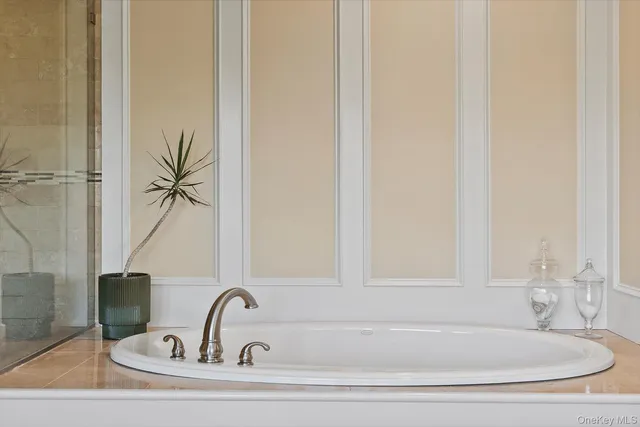 a bathroom with a tub