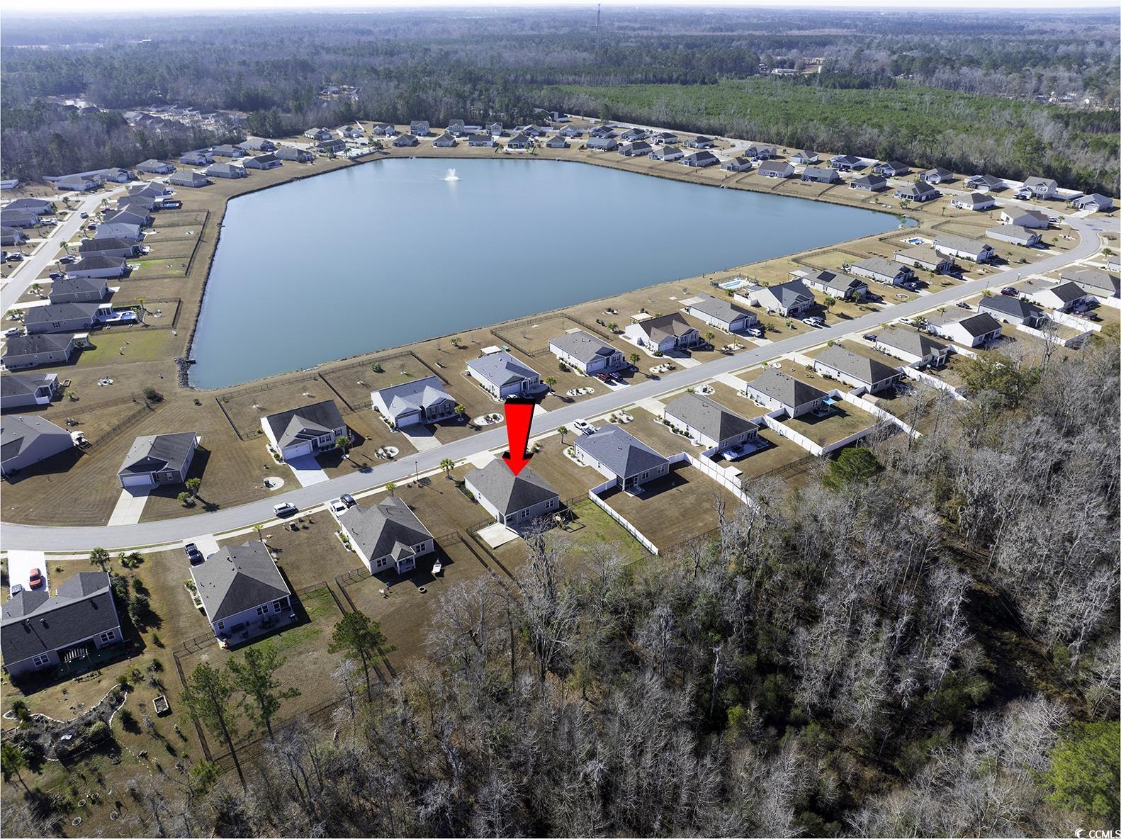 292 Carmello Circle Conway, SC 29526 - Photo 2 of 33 Aerial view of property and surrounding area with a nearby body of water and nearby suburban area