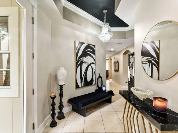a view of entryway with livingroom and furniture