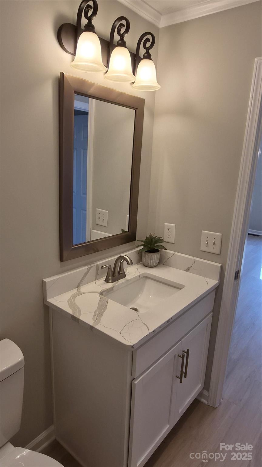 680 Tirzah Church Road Lancaster, SC 29720 - Photo 19 of 25 a bathroom with a sink a toilet and mirror