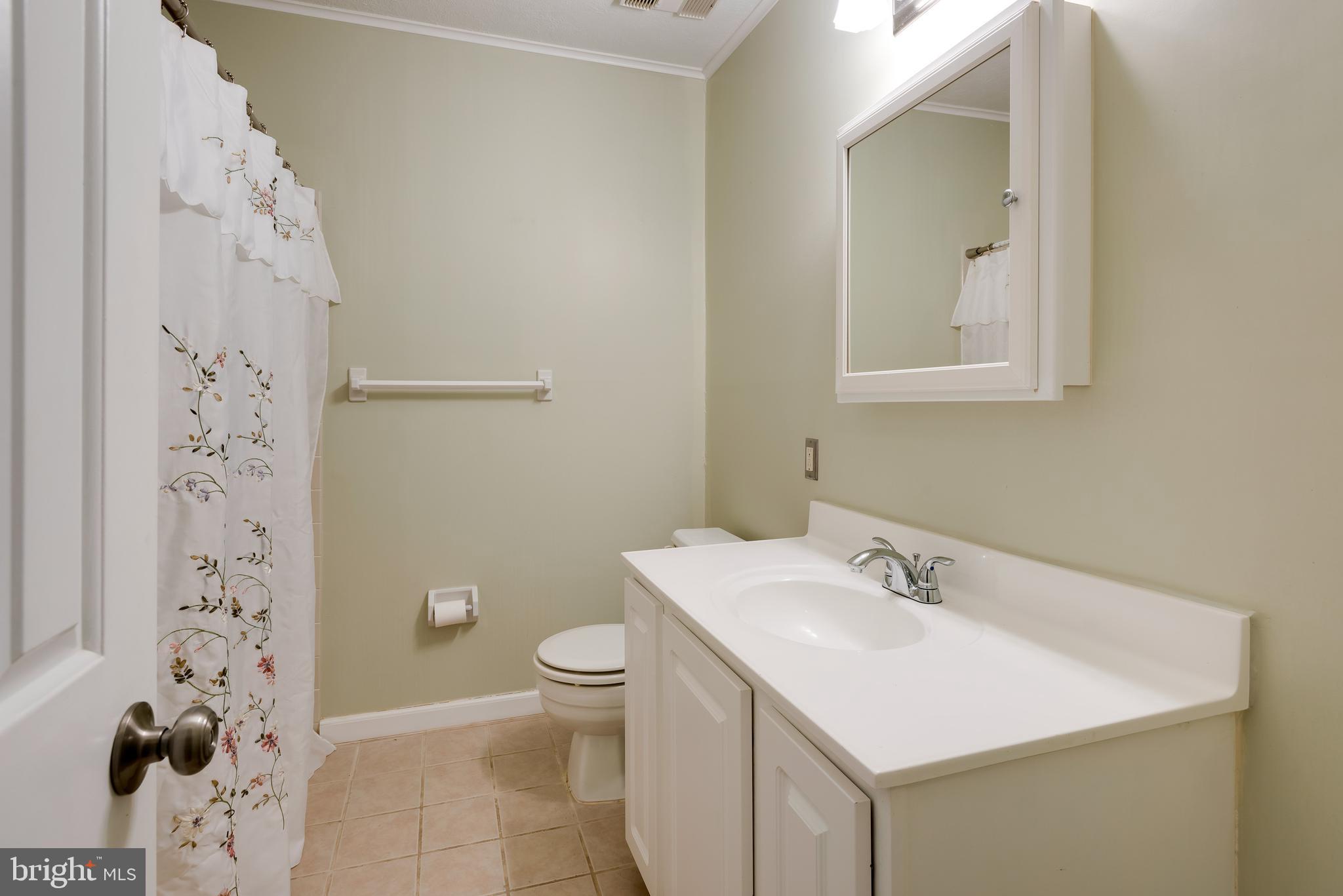 5 Lantern Lane Chesterbrook, PA 19087 - Photo 18 of 30 a bathroom with a sink a toilet and shower curtain