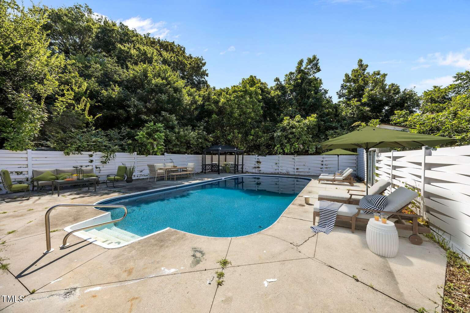 523 East Main Street Haw River, NC 27258 - Photo 25 of 25 a view of swimming pool with outdoor seating and plants
