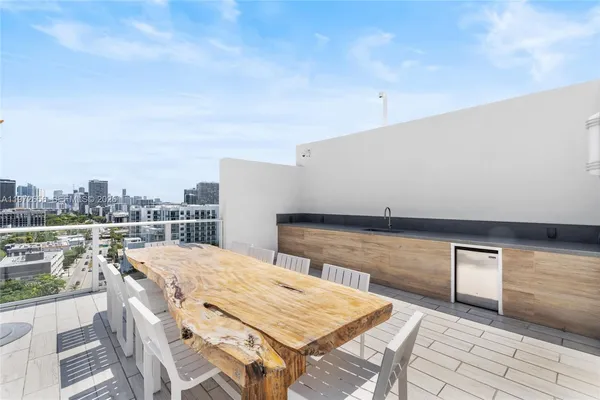 a view of terrace with seating space