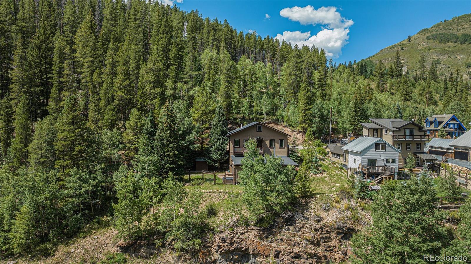 602 Spruce Street Red Cliff, CO 81649 - Photo 34 of 44 a view of a house with a yard and covered with trees