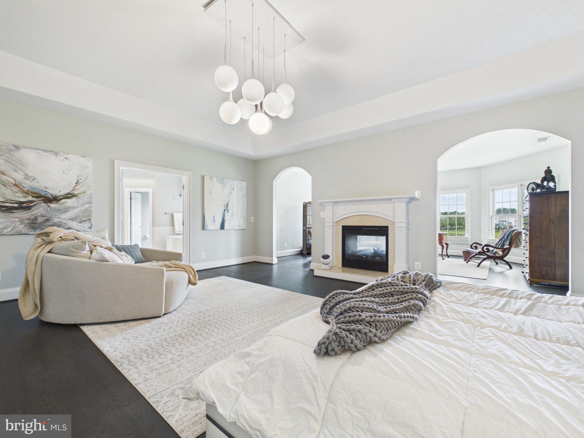 38565 Piggott Bottom Road Hamilton, VA 20158 - Photo 38 of 85 a bedroom with a large bed and a fireplace