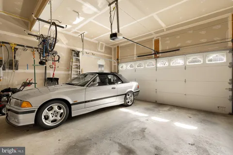 a car parked in a garage