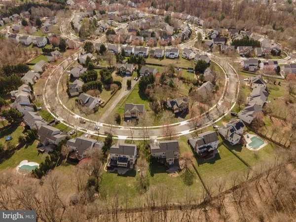 aerial view of a house with swimming pool