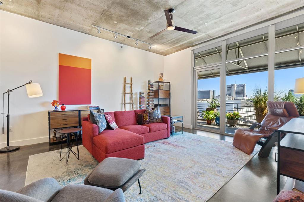 a living room with furniture