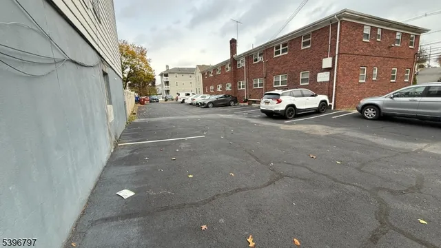 a view of car parked in front of building