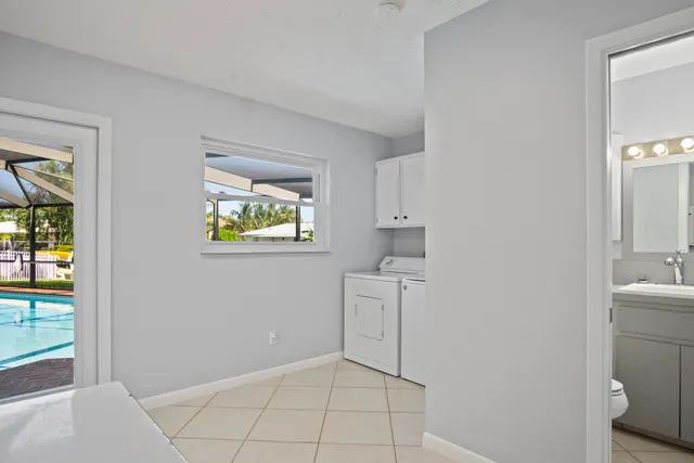 a view of a garden with a tree