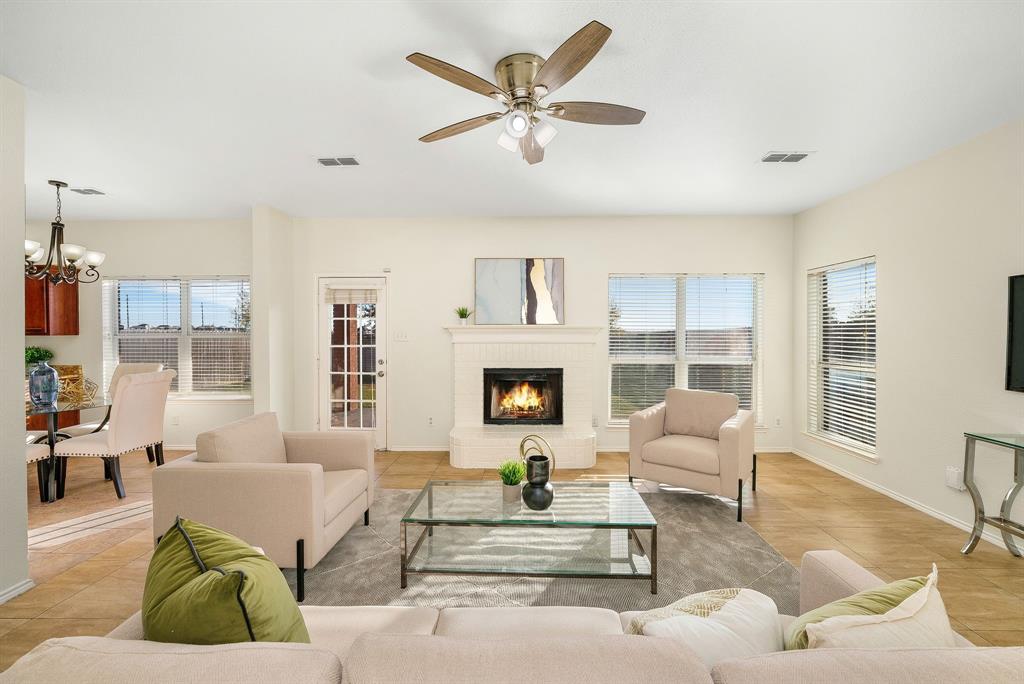 2400 Rushing Springs Drive Fort Worth, TX 76118 - Photo 9 of 40 a living room with furniture fireplace and a large window