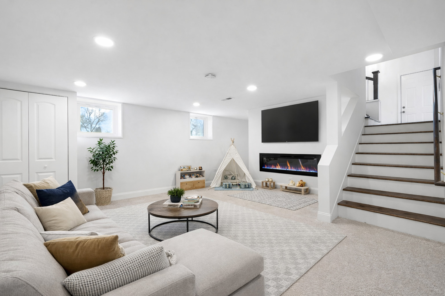 9048 Oneill Drive Burr Ridge, IL 60527 - Photo 17 of 32 a living room with furniture and a flat screen tv