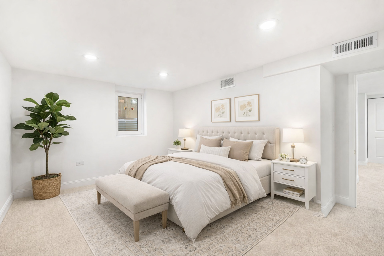 9048 Oneill Drive Burr Ridge, IL 60527 - Photo 20 of 32 a bedroom with a bed and a potted plant