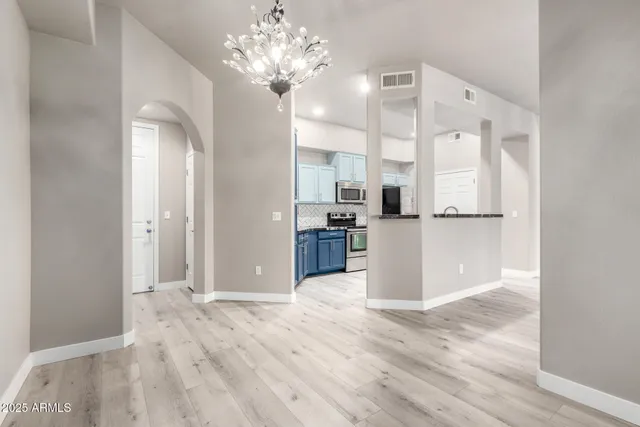 a view interior of a house and kitchen view