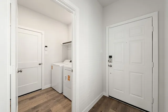 a view of a backyard with a garden