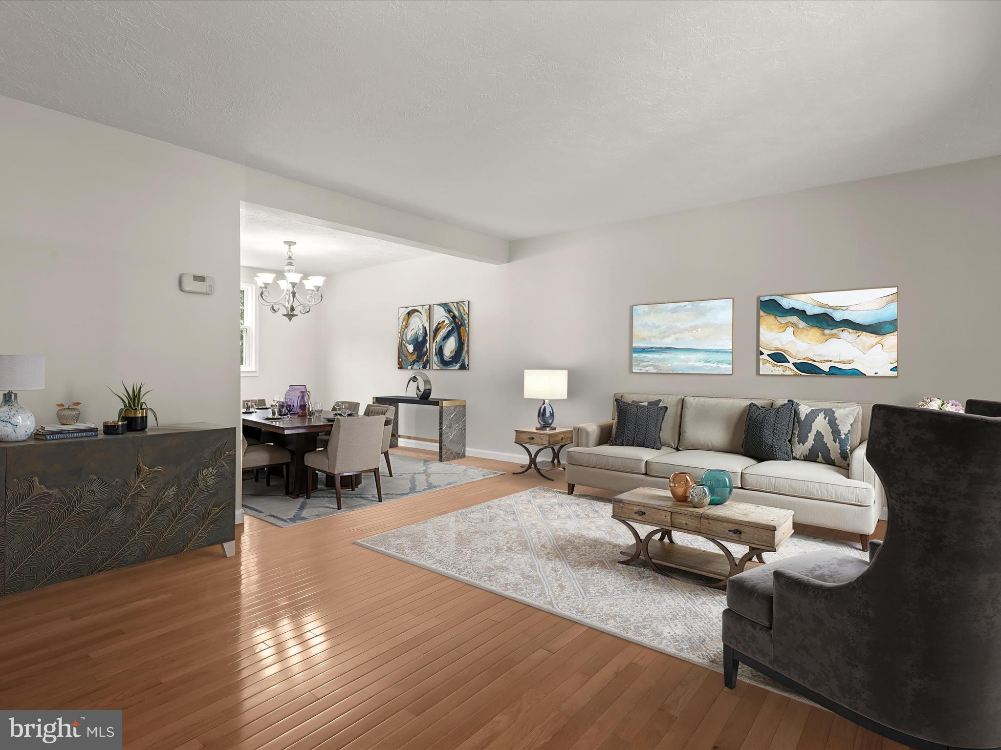 10205 Scaggsville Road Laurel, MD 20723 - Photo 4 of 60 Living & Dining Rms w/ Hrwd Floor (virtual stage)