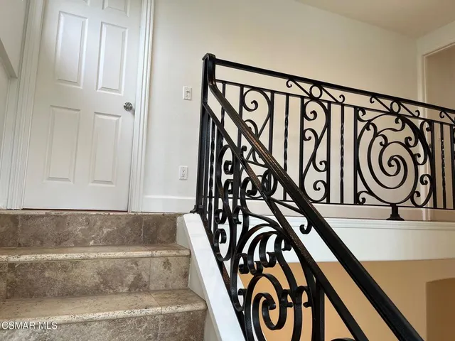 a view of a black and white wall