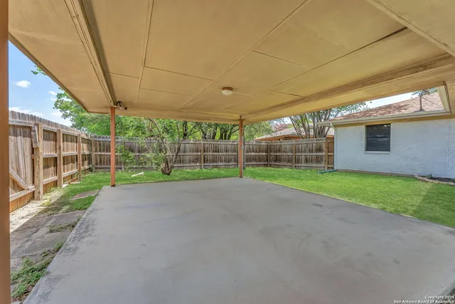 a view of a yard with porch