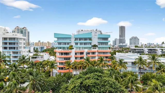 a city view with tall buildings