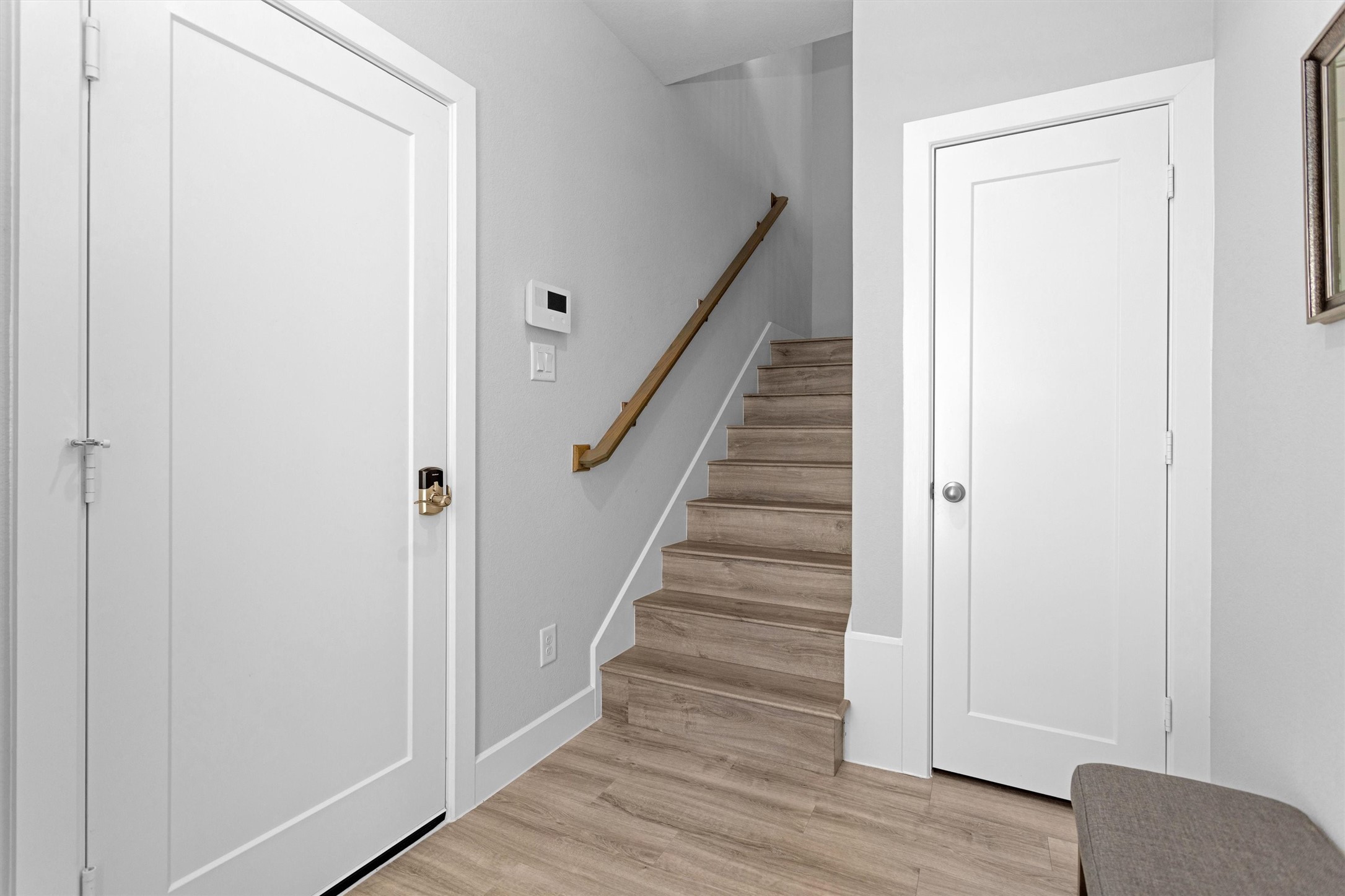 454 South Centro Circle Conroe, TX 77385 - Photo 4 of 34 a view of a hallway with wooden floor and entryway