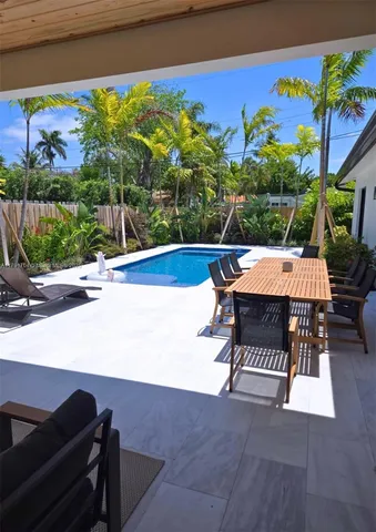 a outdoor view with a sitting space