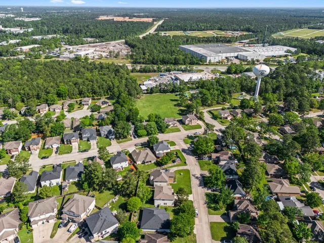 an aerial view of multiple house
