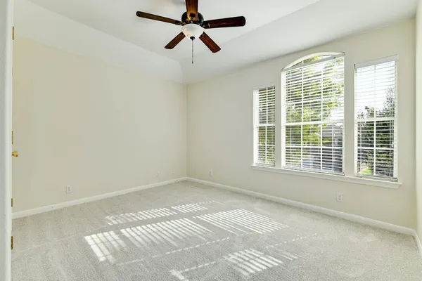 a view of a room with a garage