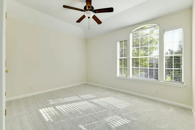 a view of a room with a garage
