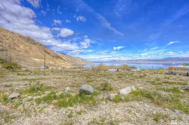 a view of ocean and mountain