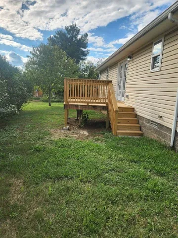 a view of a bench in the garden