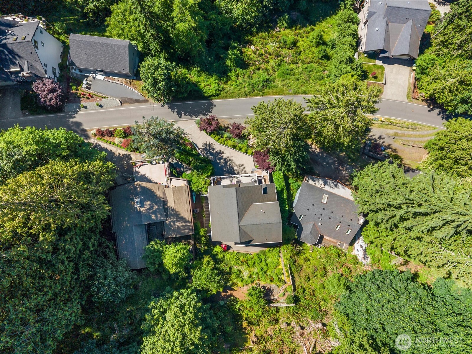 89 Grand View Lane Bellingham, WA 98229 - Photo 36 of 40 an aerial view of a house with a yard and trees all around
