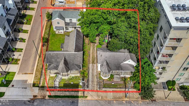 an aerial view of a city