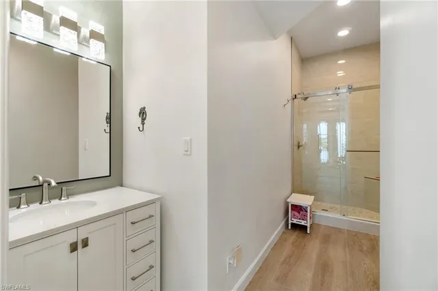 a bathroom with a shower