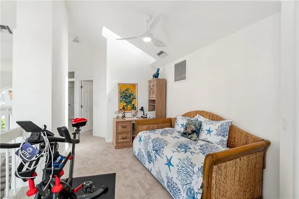 a view of a balcony with wooden floor