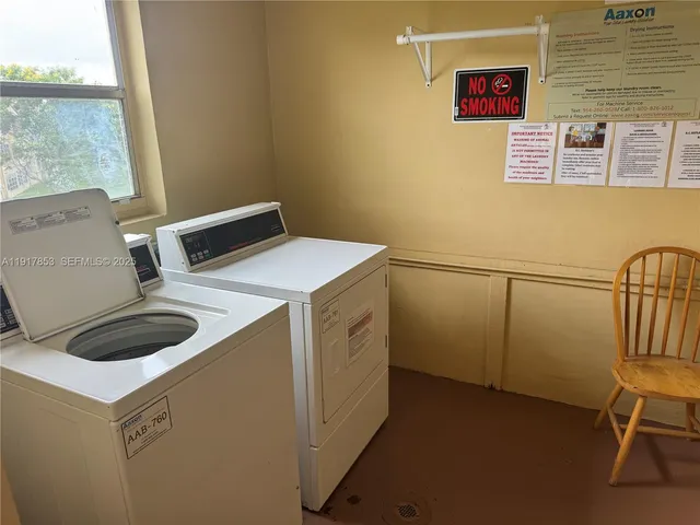 a view of a furniture in a room