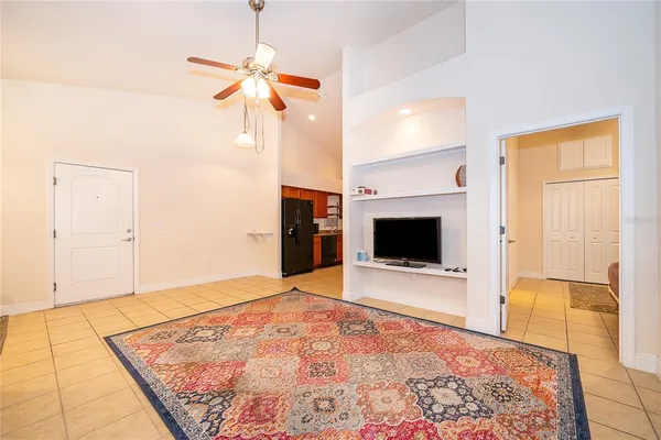 a view of a livingroom with a flat screen tv