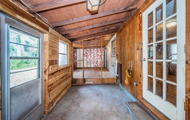 a view of backyard with green space