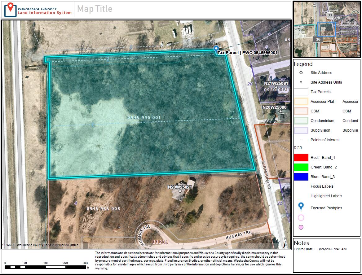 Pcl0 Bluemound Road Pewaukee, WI 53072 - Photo 3 of 5 From Waukesha Co GIS
