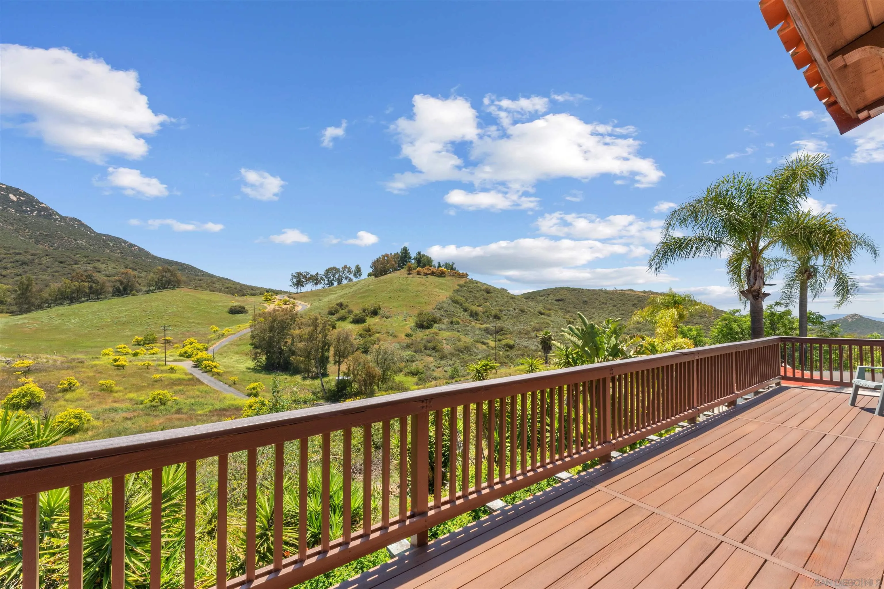 17156 Dos Hermanos Road Poway, CA 92064 - Photo 55 of 59 a view of a balcony with wooden floor