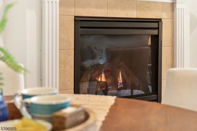 a view of a fireplace in a room