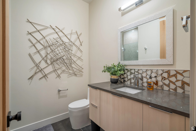 3606 South Cypress Road Hurricane, UT 84737 - Photo 53 of 69 Full bath featuring vanity, tasteful backsplash, and a shower