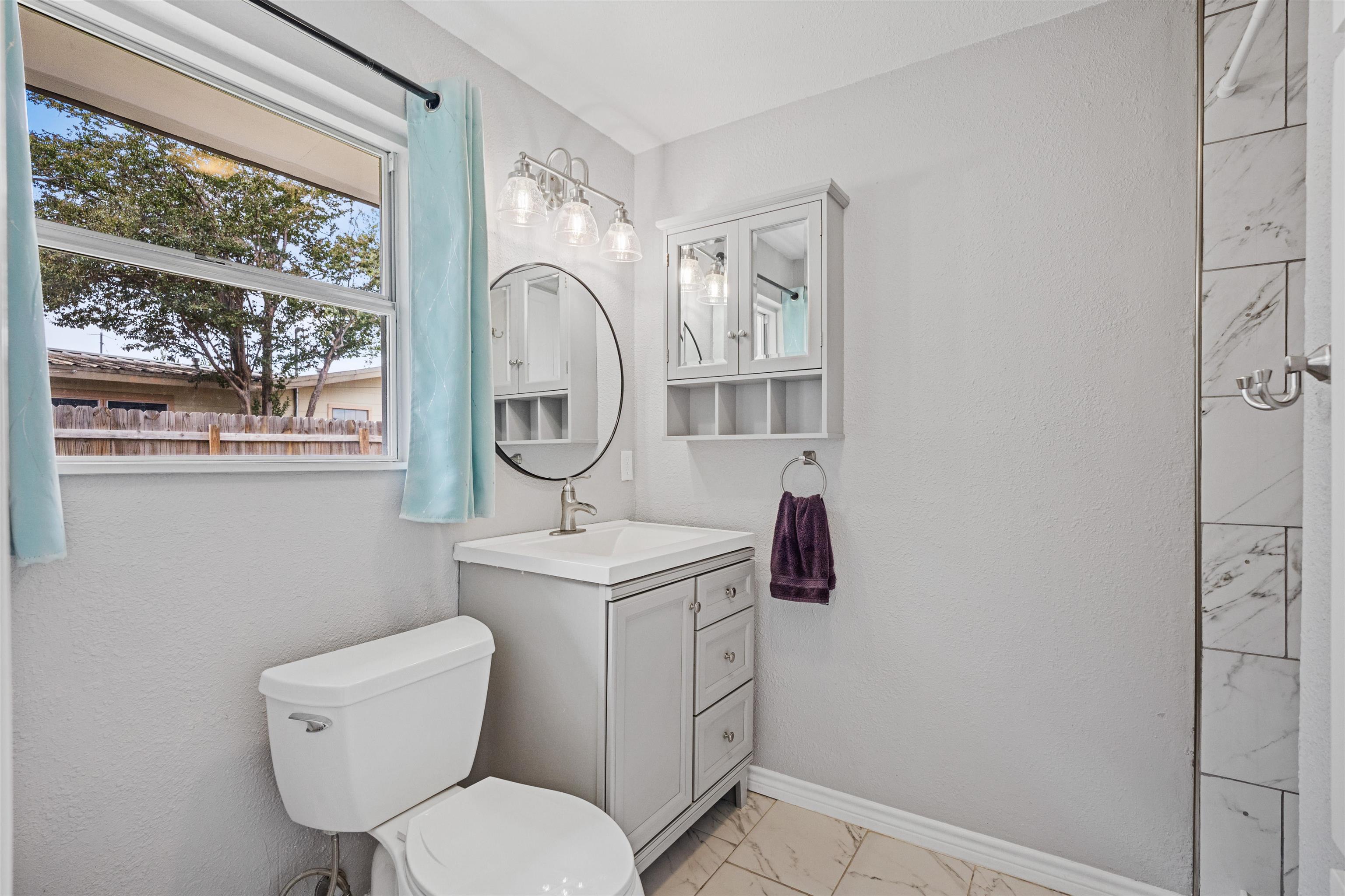 407 Lamon Street Burnet, TX 78611 - Photo 10 of 24 a bathroom with a toilet sink and mirror