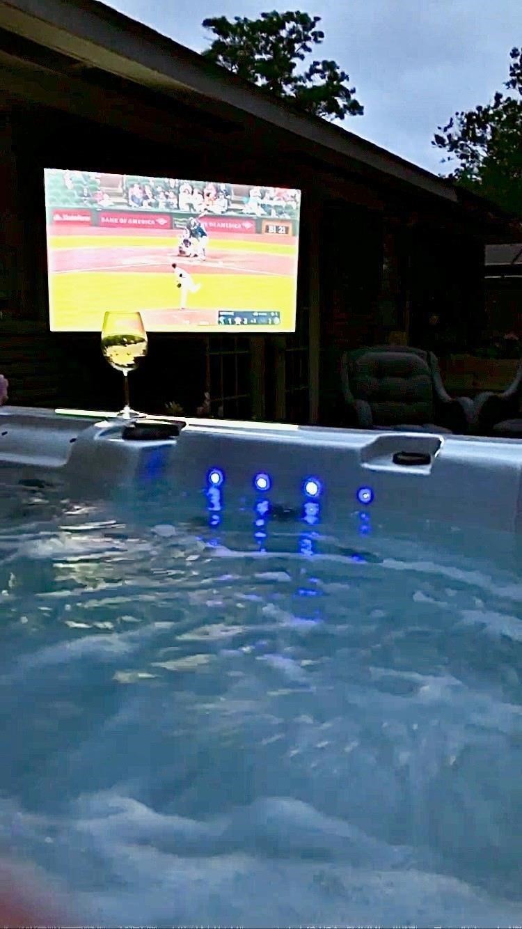 3027 Guese Road Houston, TX 77018 - Photo 2 of 22 Backyard entertainment area includes ambient lighting and space perfect for relaxing evenings outdoors.