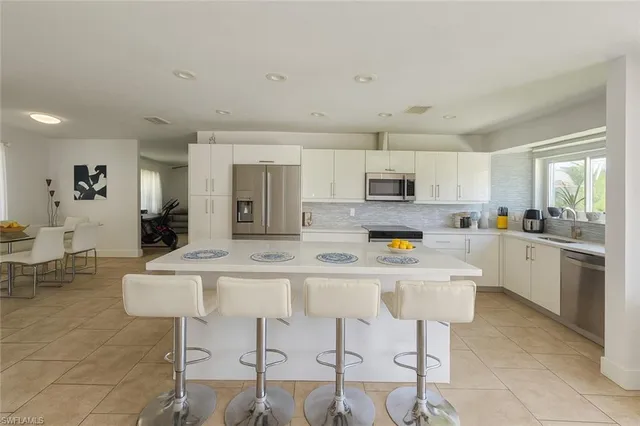 a room with a furniture