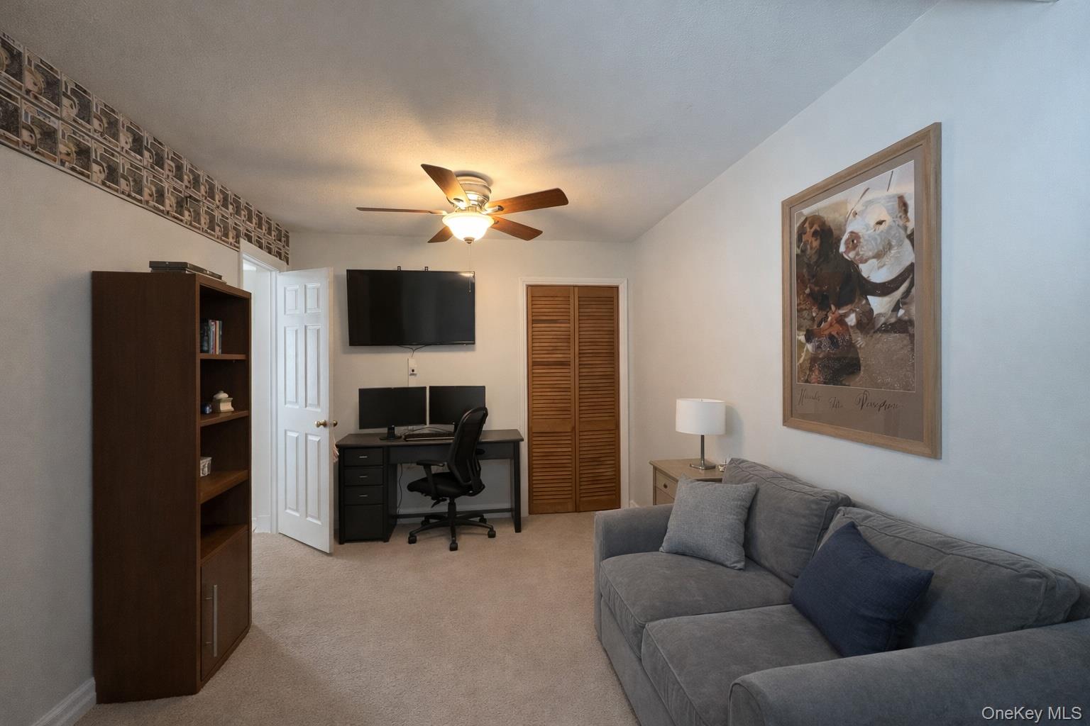 40 Alton Road Babylon, NY 11702 - Photo 34 of 41 Bedroom/Office with light carpet and a ceiling fan