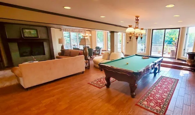 a view of a volley ball court