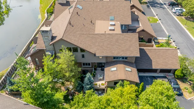 an aerial view of a house