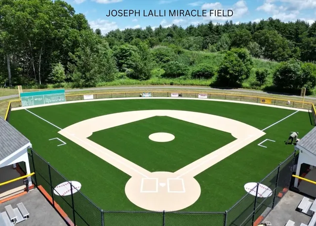 a view of a golf course with a play ground