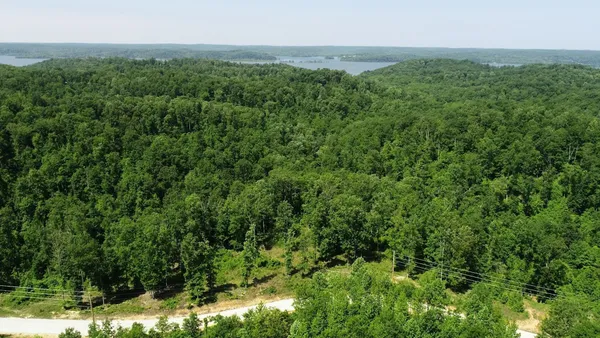 a view of a field of grass and trees
